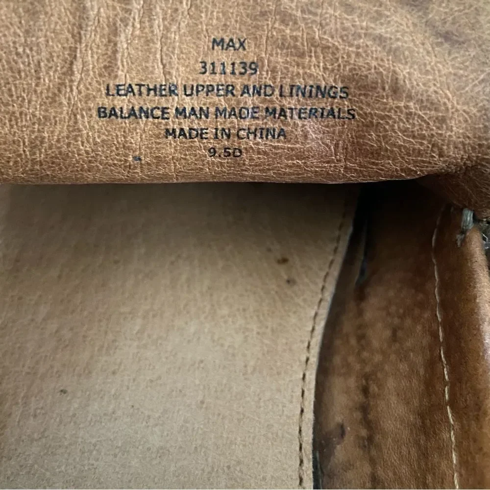 Franco Fortini Men 9.5 Max Brown‎ Distressed Leather Driver Slip-on Loafers